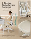 SONGMICS Bürostuhl Schreibtischstuhl Ergonomische Rückenlehne Hochklappbare Armlehnen Beige Bild 3