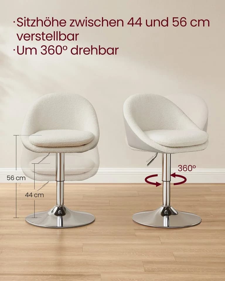 Rosa Weißer Barhocker, Schminkstuhl, Bürostuhl - Bild 4