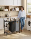 VASAGLE Wäschesortierer 100 L Kastanienbraun Bild 1