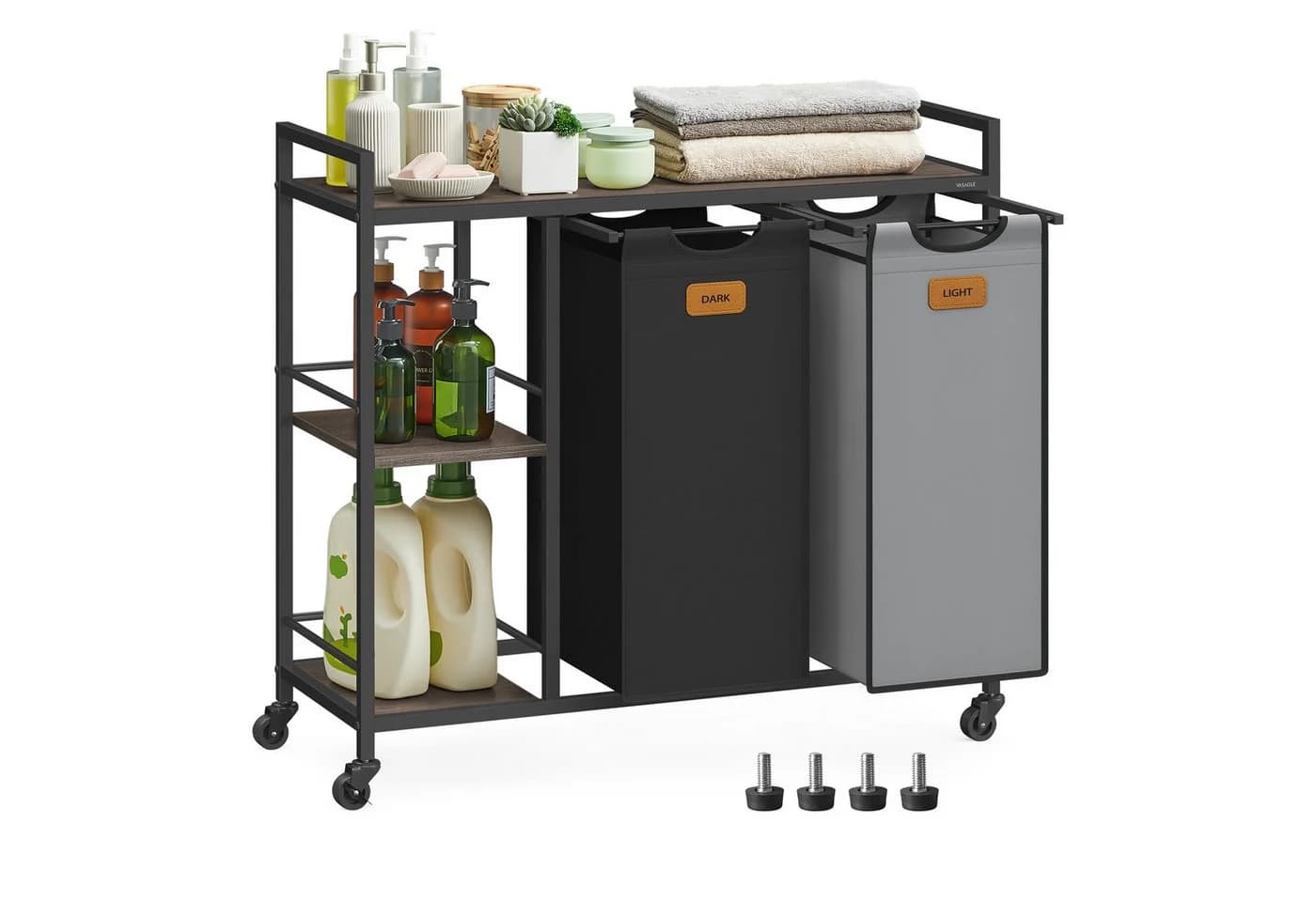 VASAGLE Wäschesortierer 100 L Kastanienbraun - Bild 2