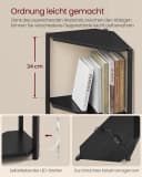VASAGLE Eckregal 5 Ebenen Bücherregal mit LED-Beleuchtung Ebenholzschwarz Bild 5