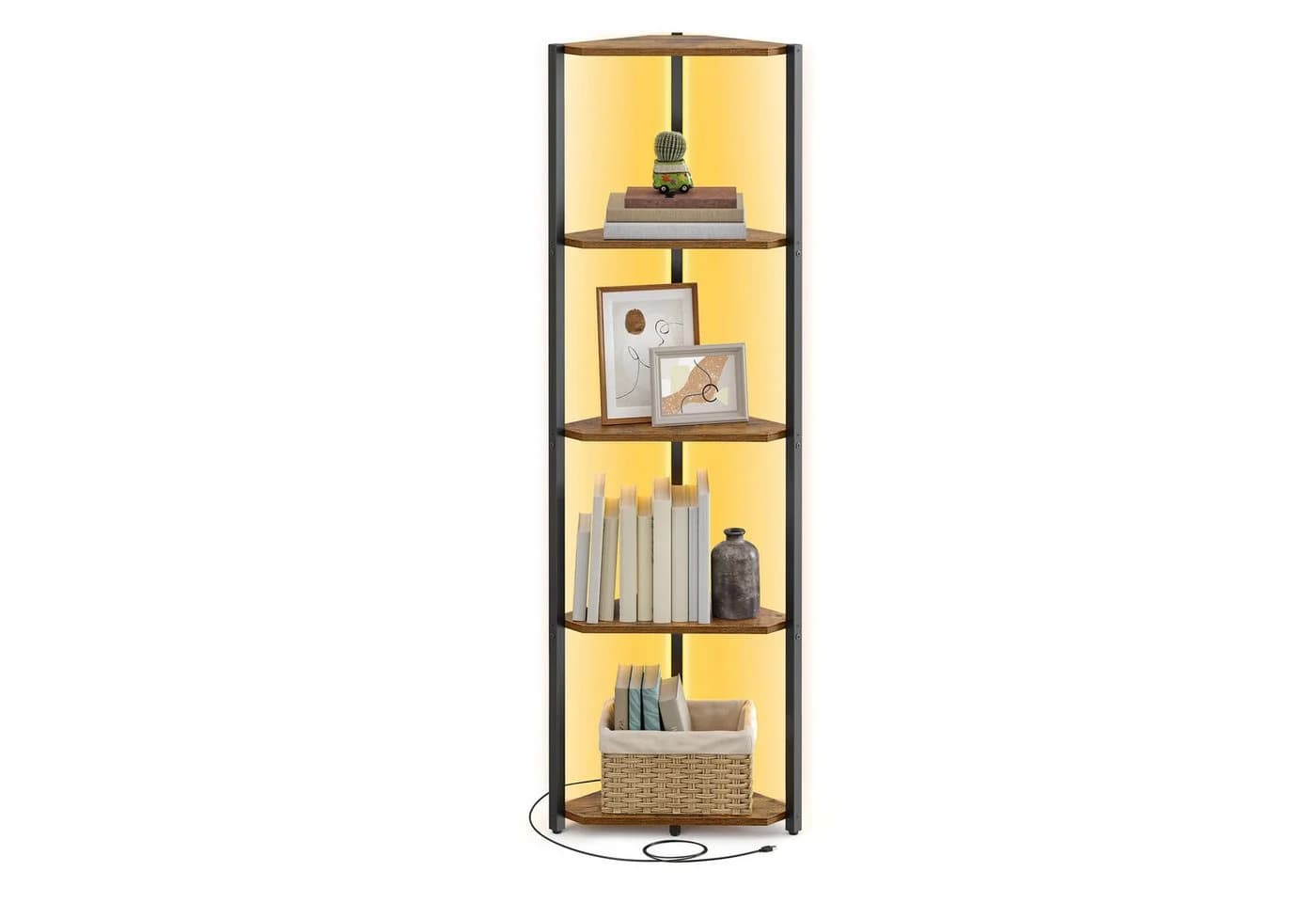 VASAGLE Eckregal 5 Ebenen Bücherregal LED-Beleuchtung - Bild 2