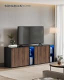 SONGMICS HOME Sideboard Aufbewahrungsschrank mit Beleuchtung, Werkzeuglose Montage Bild 1