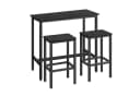 VASAGLE Bartisch-Set Stehtisch mit 2 Barhockern Ebenholzschwarz Bild 2