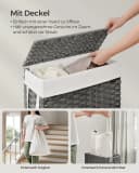 SONGMICS Wäschekorb 55 L Grau Faltbar Mit Deckel Bild 3
