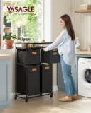 VASAGLE Wäschekorb 150 L Schwarz/Braun Bild 1