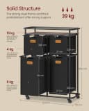 VASAGLE Wäschekorb 150 L Schwarz/Braun Bild 5