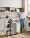 VASAGLE Wäschesortierer 100 L Beige/Grau Bild 1