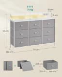 SONGMICS Kommode 9 Schubladen LED Steckdosenleiste Wolkenweiß Bild 5