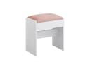 VASAGLE Schminktischhocker Mattweiß-Pastellrosa mit rutschfesten Fußpads Bild 2