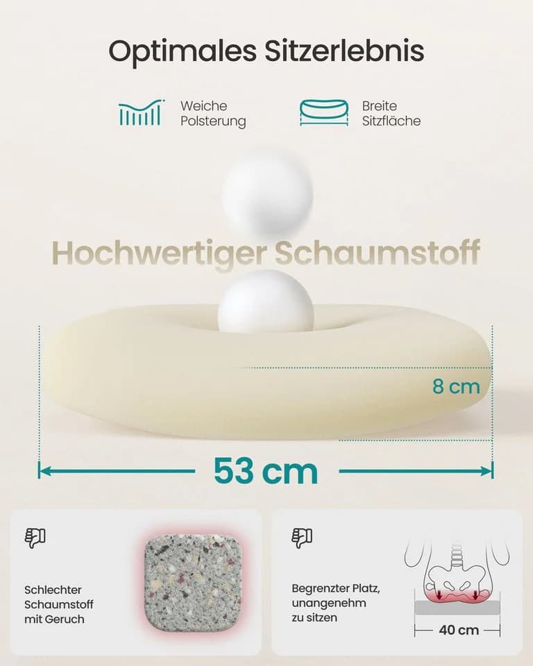 SONGMICS Bürostuhl Ergonomisch Drehstuhl Mesh Wippfunktion Klappbare Armlehnen Beige - Bild 5