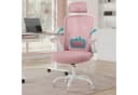 SONGMICS Bürostuhl Ergonomisch Drehstuhl Mesh Wippfunktion Klappbare Armlehnen Rosa Bild 1
