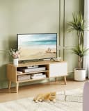 VASAGLE Lowboard Fernsehtisch Beige/Weiß 120 cm Bild 1