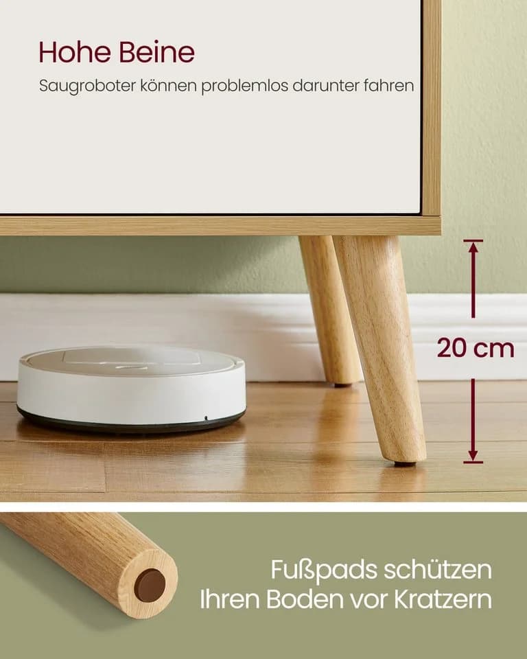 VASAGLE Lowboard Fernsehtisch Beige/Weiß 120 cm - Bild 4