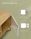 VASAGLE Lowboard Fernsehtisch Beige/Weiß 120 cm Bild 5