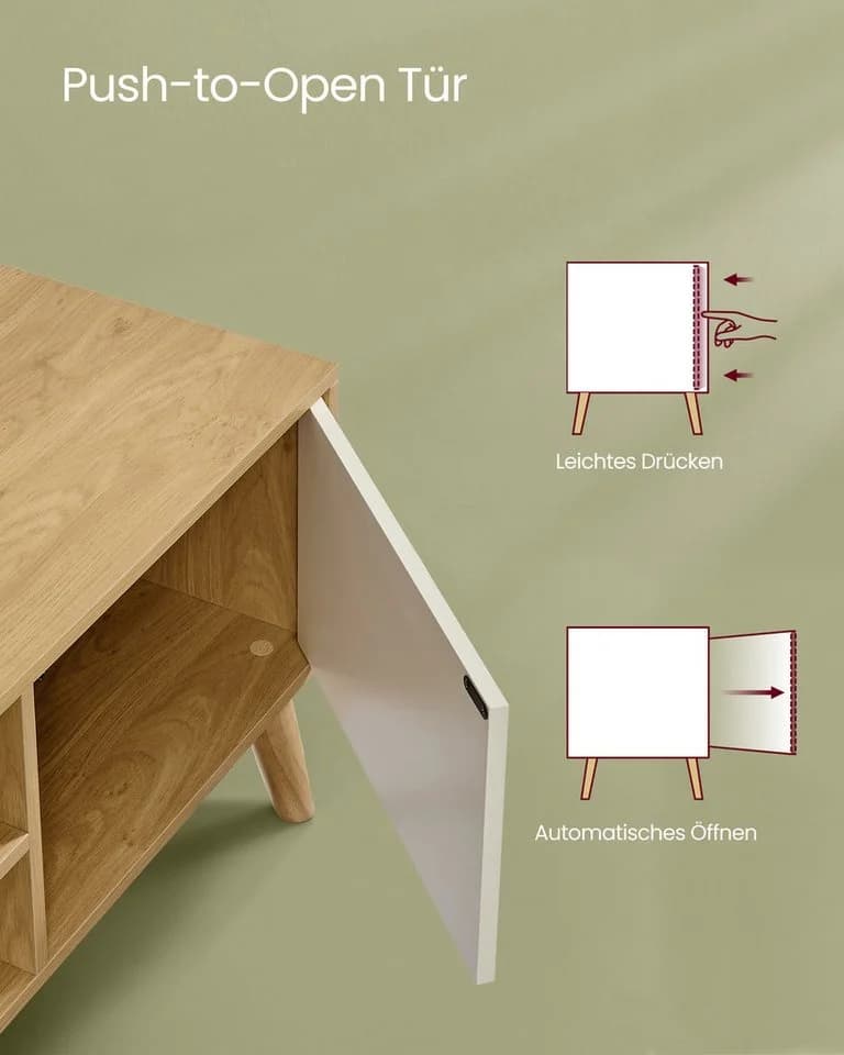 VASAGLE Lowboard Fernsehtisch Beige/Weiß 120 cm - Bild 5