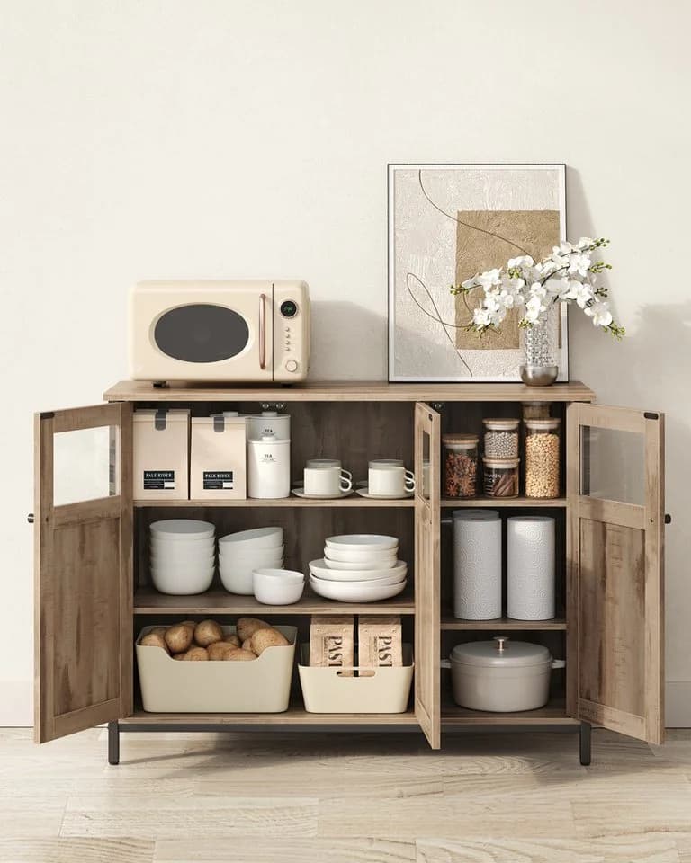 VASAGLE Sideboard Küchenschrank Stahlrahmen Industrie 100x35x75 cm - Bild 2
