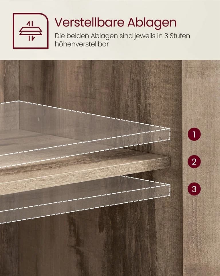 VASAGLE Sideboard Küchenschrank Stahlrahmen Industrie 100x35x75 cm - Bild 4