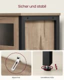 VASAGLE Sideboard Küchenschrank Stahlrahmen Industrie 100x35x75 cm Bild 5