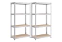 SONGMICS Standregal Küchenregal 2-tlg. 40 x 80 x 160 cm Silber Bild 2
