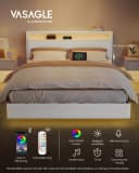 VASAGLE Polsterbett 140x200 cm LED Schwebendes Design Bild 3
