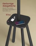 VASAGLE Kleiderständer Garderobenständer 8 Haken Ablagefläche Schwarz Bild 3