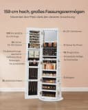 SONGMICS Schmuckschrank mit LED-Beleuchtung und Spiegel Wolkenweiß Bild 5
