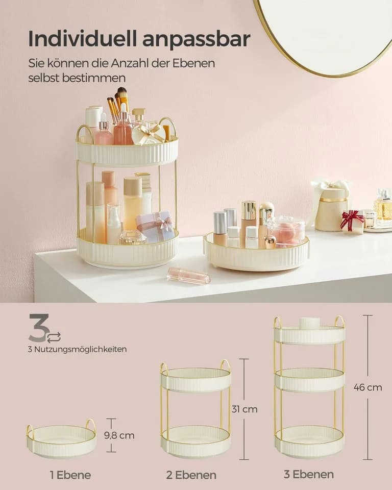 SONGMICS Make-Up Organizer 360° Drehbarer Kosmetik Aufbewahrung - Bild 5