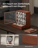SONGMICS Uhrenbox 12 Fächer Kaffeebraun Vertikale Aufbewahrung Bild 4
