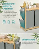 SONGMICS Wäschekorb 2 Fächer Bambus Cremeweiß 100 L Bild 4