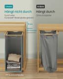 SONGMICS Wäschekorb 2 Fächer Bambus Cremeweiß 100 L Bild 5