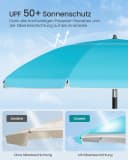 SONGMICS Sonnenschirm 160 cm Blau Strandschirm UPF 50+ Bild 3