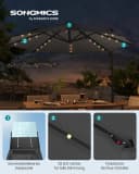 SONGMICS Sonnenschirm Ampelschirm 300cm LED-Beleuchtung Bild 1