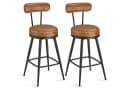 VASAGLE Barhocker 2er Set Karamellbraun 360° drehbar Bild 2