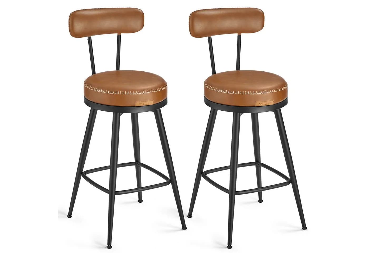 VASAGLE Barhocker 2er Set Karamellbraun 360° drehbar - Bild 2