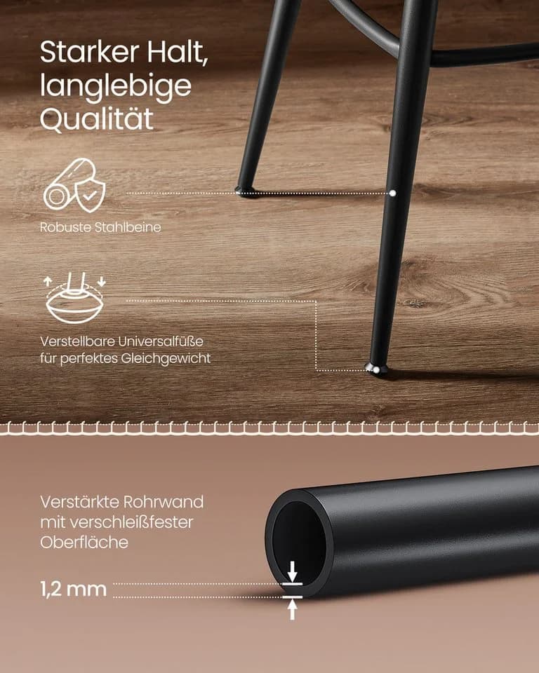 VASAGLE Barhocker 2er Set Karamellbraun 360° drehbar - Bild 5