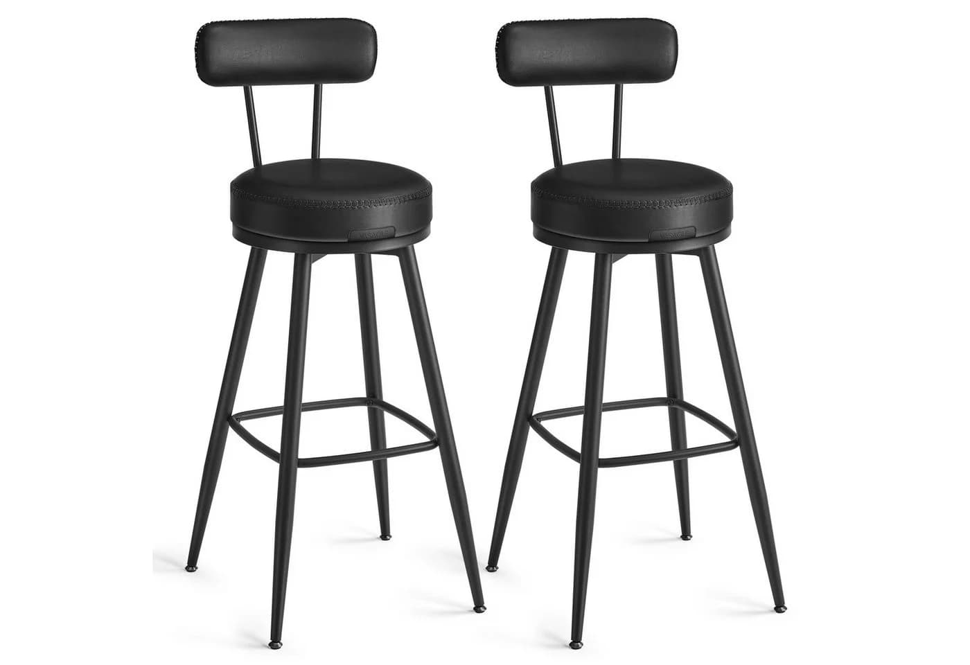 VASAGLE Barhocker 2er Set EKHO Kollektion 360° drehbar Karamellbraun - Bild 2