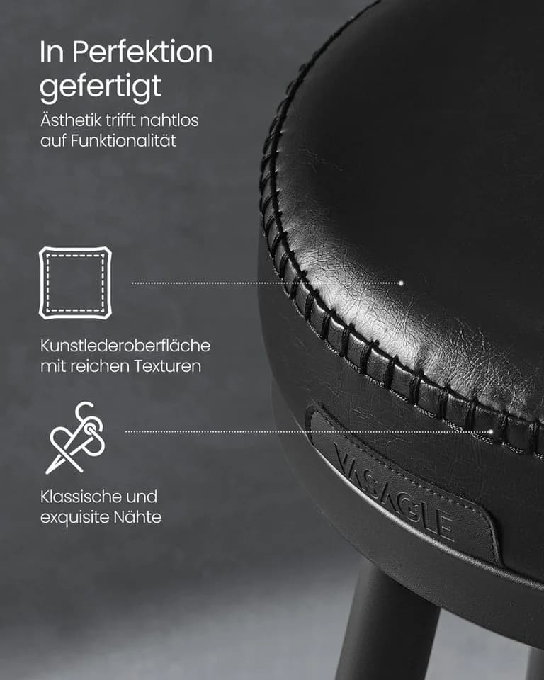 VASAGLE Barhocker 2er Set EKHO Kollektion 360° drehbar Karamellbraun - Bild 4