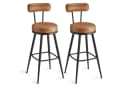 VASAGLE Barhocker 2er-Set Karamellbraun 360° drehbar Bild 2