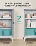 SONGMICS Aktenschrank Mehrzweckschrank Büroschrank 2 Türen abschließbar Stahl Bild 3