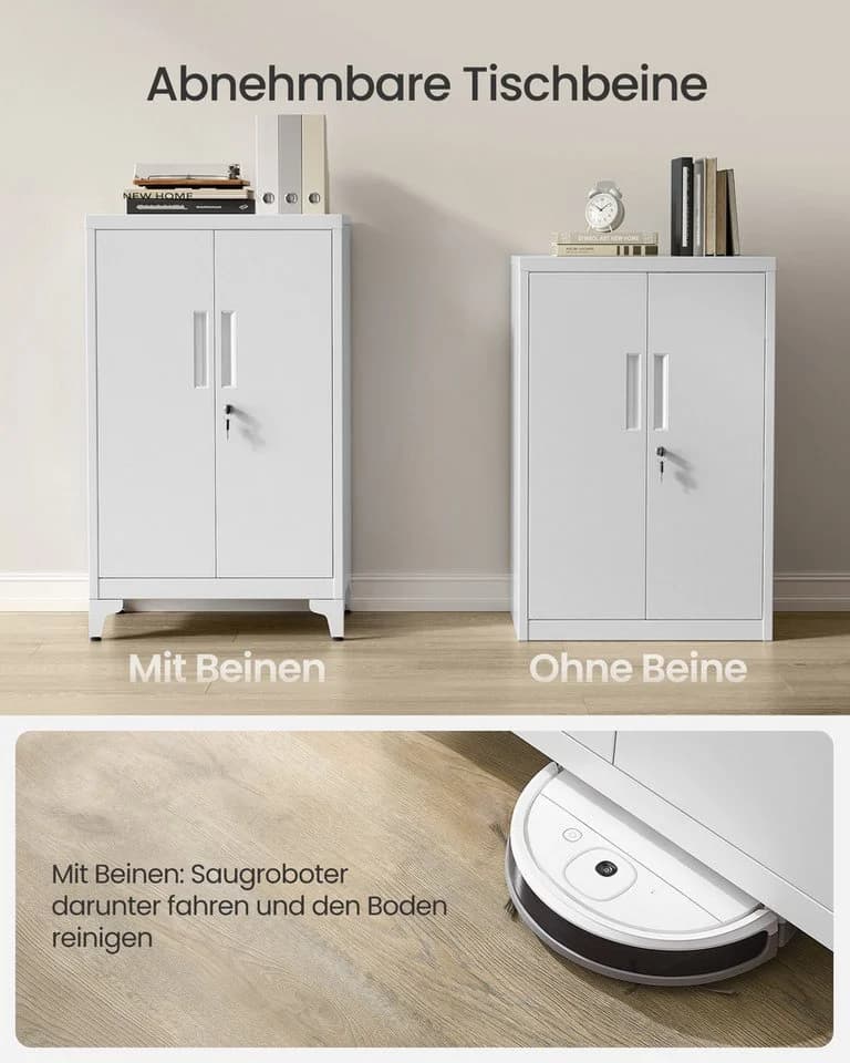 SONGMICS Aktenschrank Mehrzweckschrank Büroschrank 2 Türen abschließbar Stahl - Bild 4