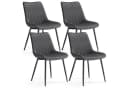 SONGMICS Esszimmerstuhl-Set 4 St. Grau/Schwarz Samt Polsterstuhl Bild 1