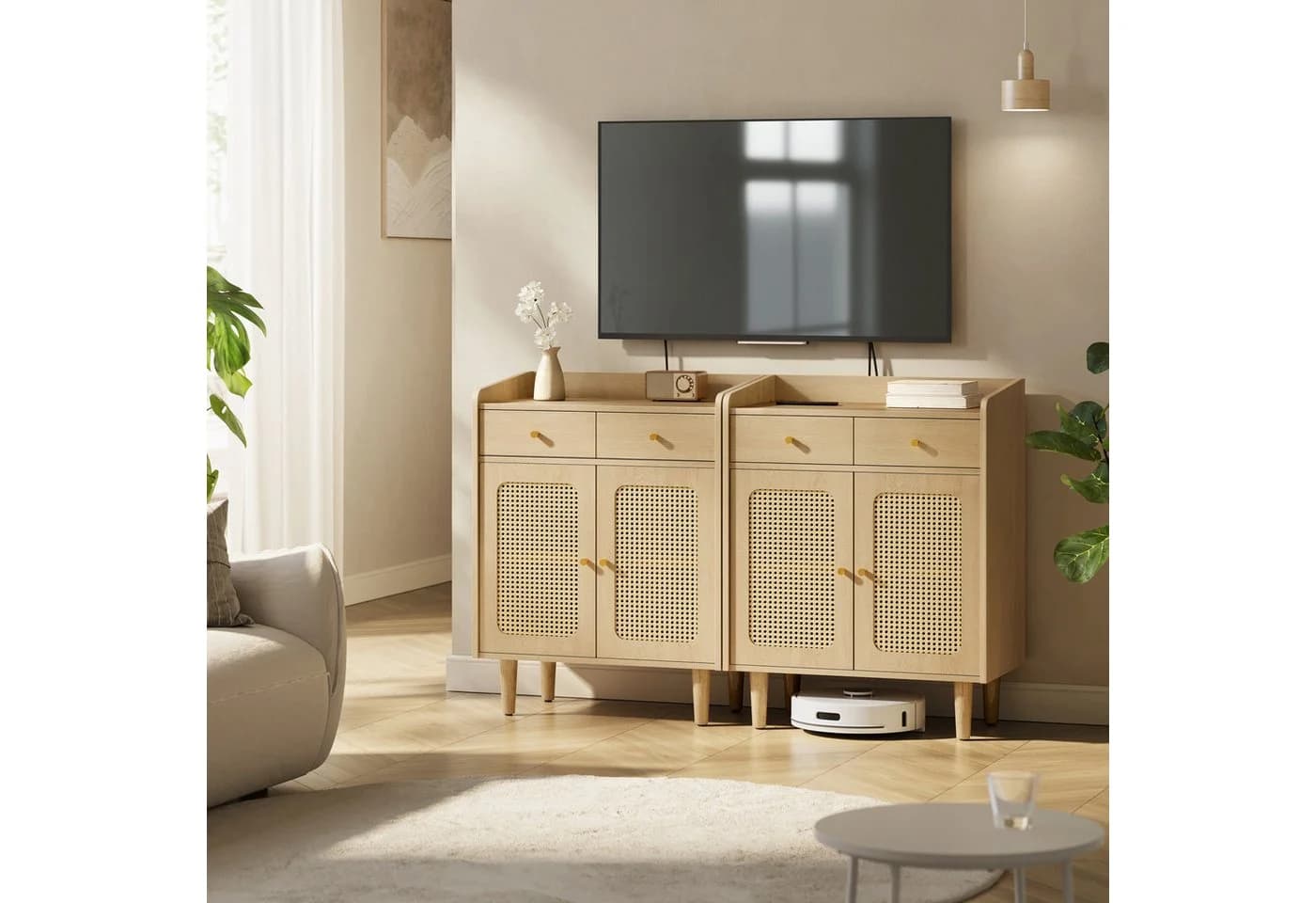 SONGMICS HOME Sideboard Fernsehschrank Boho Beige - Bild 3