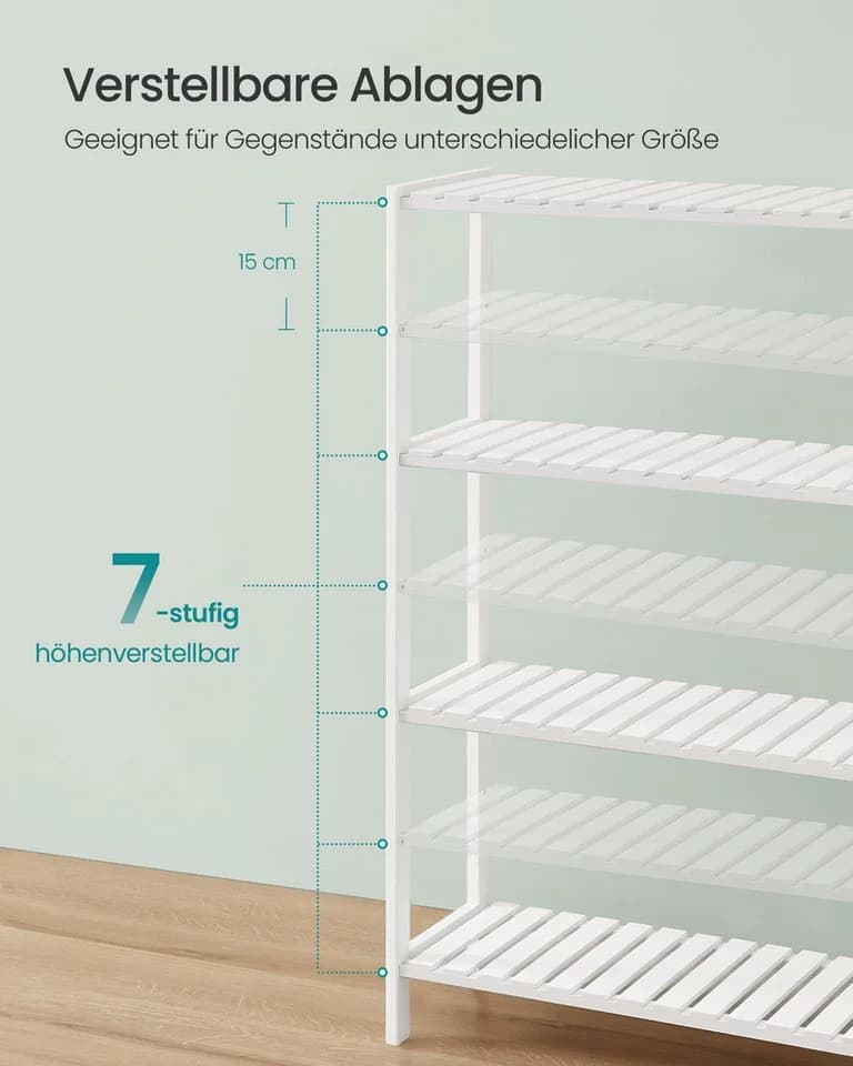 SONGMICS Badregal Bambus 26 x 60 x 100 cm - Bild 5