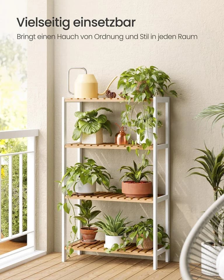 SONGMICS Badregal Bambus 26 x 60 x 100 cm Badezimmerregal Küchenregal Schuhregal - Bild 3