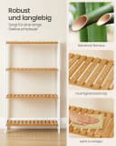 SONGMICS Badregal Bambus 26 x 60 x 100 cm Badezimmerregal Küchenregal Schuhregal Bild 4