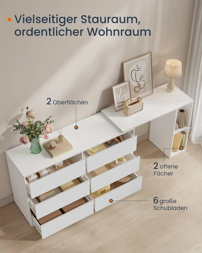SONGMICS HOME Kommode L-förmig Werkzeuglos 120 cm - Bild 5