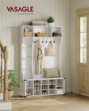 VASAGLE Garderobenständer 4-in-1 mit Schuhbank Weiß Bild 1