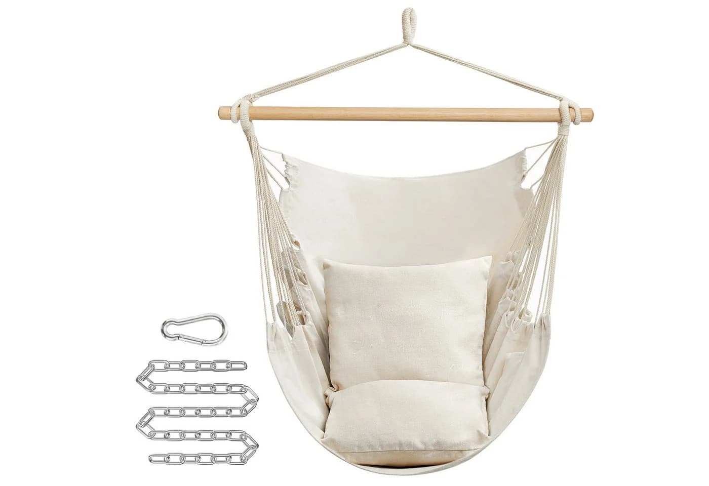SONGMICS Hängesessel - Stilvoller Hängestuhl mit Holzstange - Bild 2