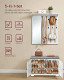 Schuhbank, Wandgarderobe und Spiegel Kombination Bild 3